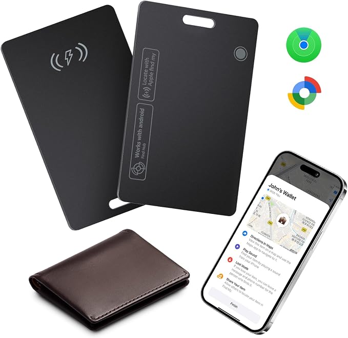 StrideSafe™-lokaliseringskort til tegnebogen – Apple Find My og Google Find Hub