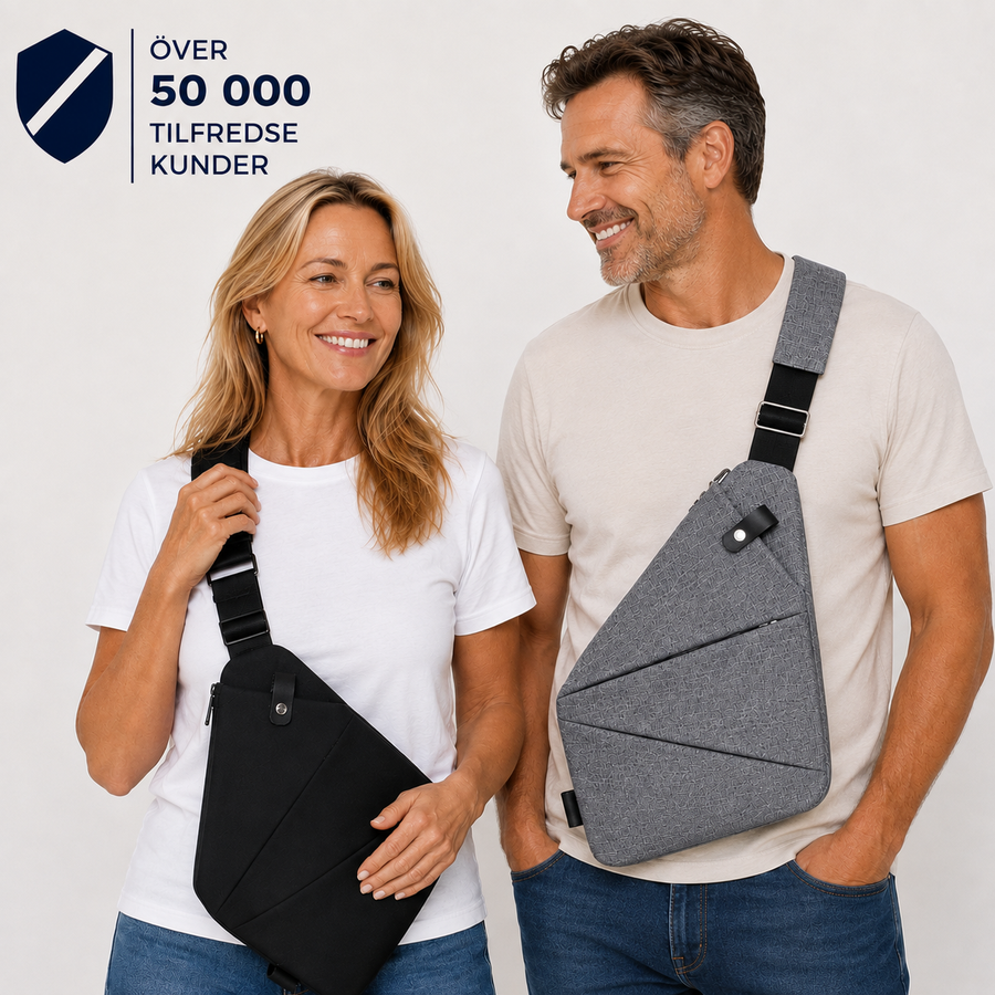 Over 50 000 tilfredse kunder – StrideSafe tyverisikker skuldertaske